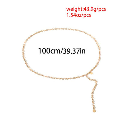 Women Retro Metal Waist Chain Belt Dress High Waist Waistband Body Chain Belts Fashion Fringes Waist Chain Belt Metal Gold Dress