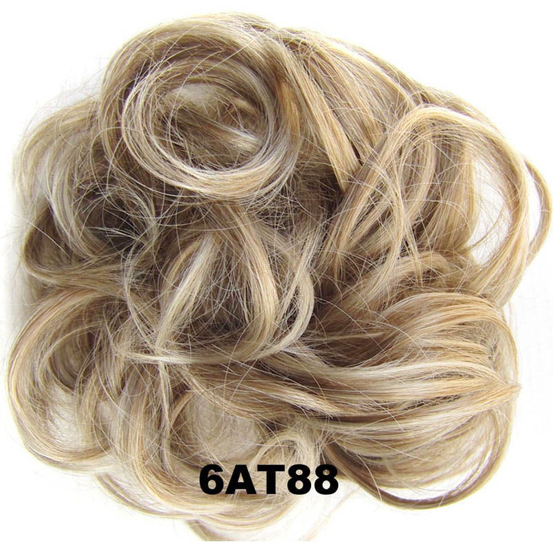 Jeedou Messy Chignon Donut Hair Bun Pad Elastic Hair Rope Rubber Band Synthetic Hairpiece Gary Brown Color