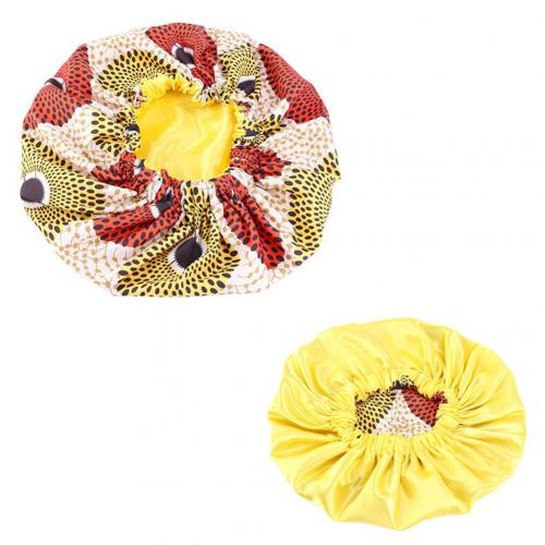 Women African Floral Print Satin Night Sleep Bonnet Hat Hair Care Cap Head Wrap Large Head Wear Ladies Headwrap Hair Care Hat