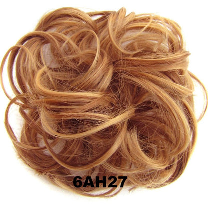 Jeedou Messy Chignon Donut Hair Bun Pad Elastic Hair Rope Rubber Band Synthetic Hairpiece Gary Brown Color