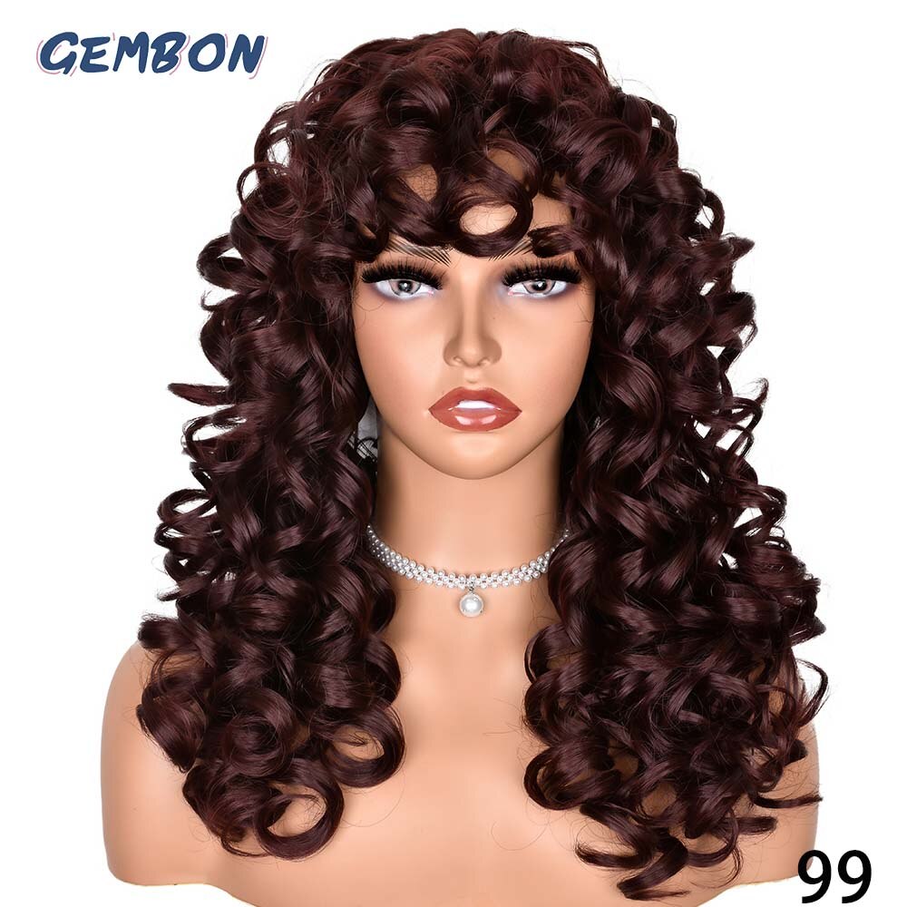 Women's Synthetic wigs Long Curly wig Blonde/brown Hair Natural Fluffy Hairstyle Red Wigs African Ombre Glueless HighTemperature