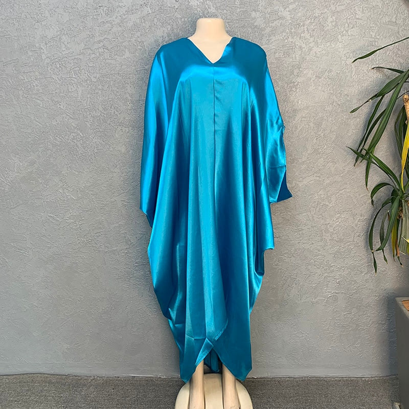 Summer Deep V Neck Kaftan Women Casual Irregular Hem Solid Color Dresses 2022 Fashion European and American Style Loose Dress