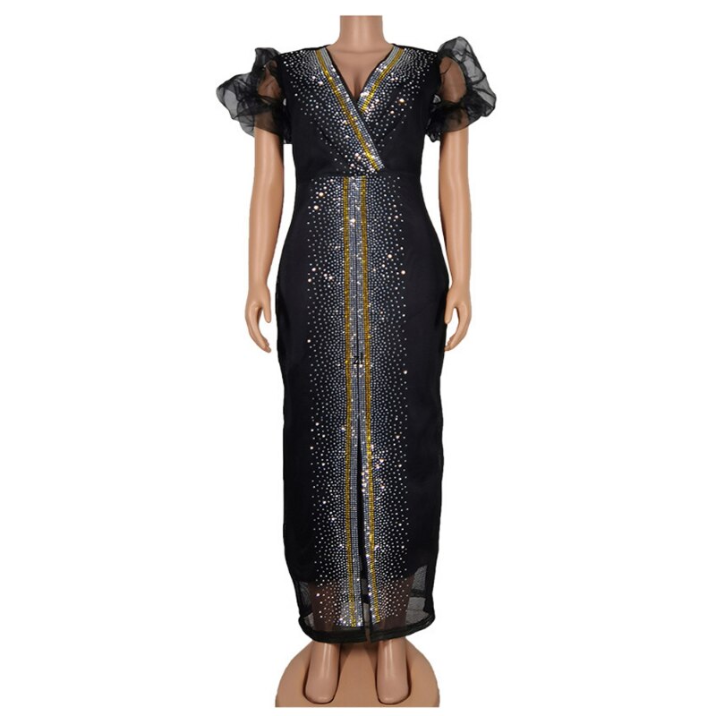 Turkey Dresses For Women African Designer 2023 New Elegant Evening Gown Puff Sleeve Maxi Robe Nigeria Ladies Birthday Dress