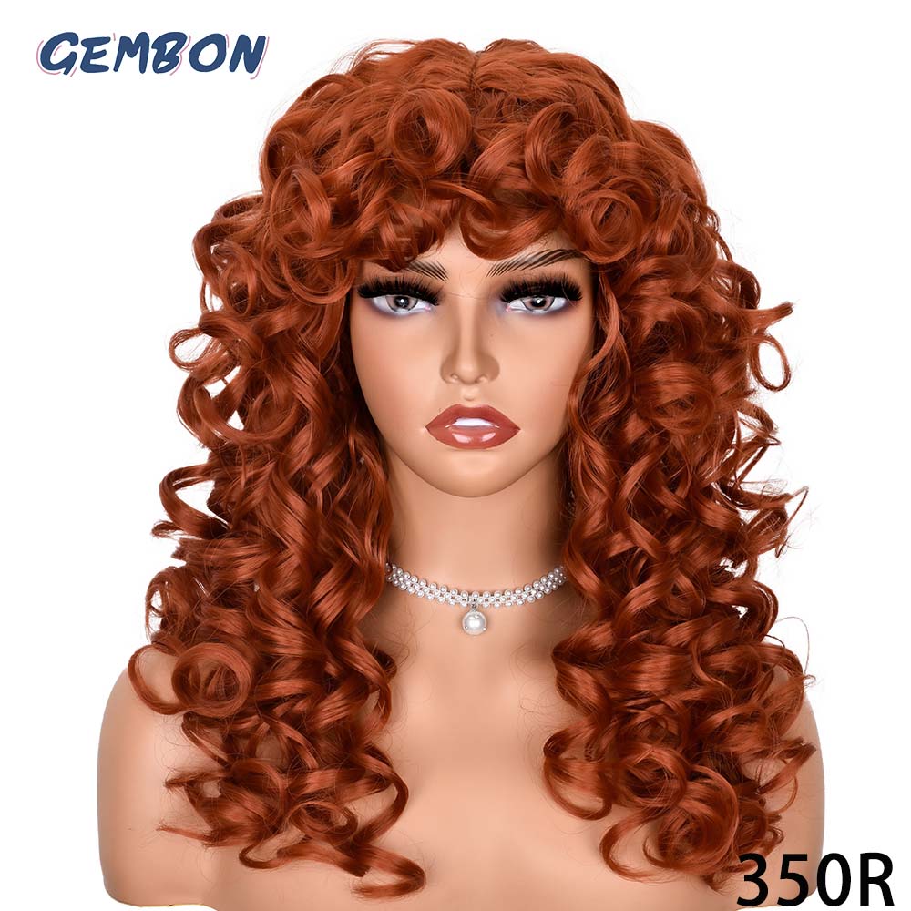 Women's Synthetic wigs Long Curly wig Blonde/brown Hair Natural Fluffy Hairstyle Red Wigs African Ombre Glueless HighTemperature