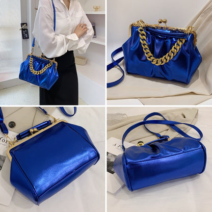 Luxurious evening bags Thick chain crossbody bags for women Ambilight women's shoulder handbag and purse lady light and colour