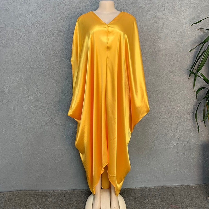 Summer Deep V Neck Kaftan Women Casual Irregular Hem Solid Color Dresses 2022 Fashion European and American Style Loose Dress